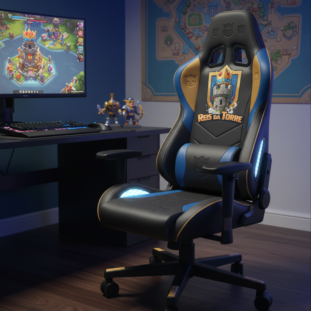 Cadeira gamer Oficial Reis da Torre cor preta