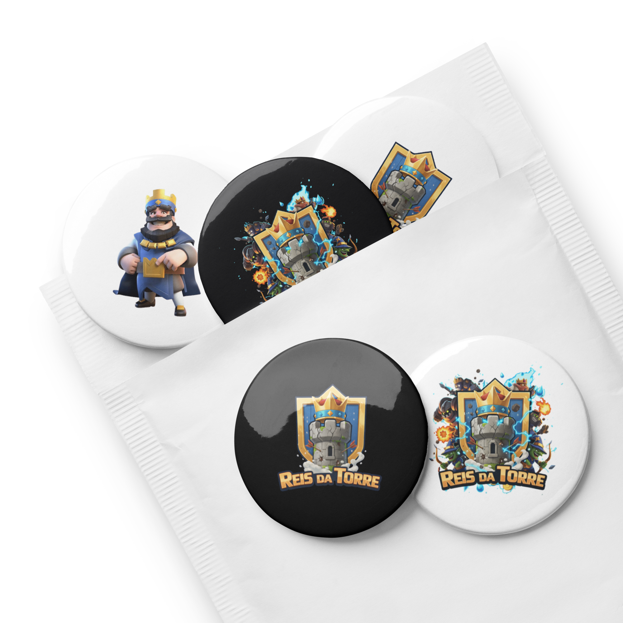 Kit de Bottons Oficiais Reis da Torre (Kit com 5 unidades)